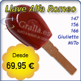Llave Codificada con Transponder Alfa Romeo
