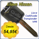 Llave Codificada con Transponder Nissan