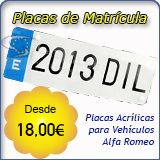 Placa Acr&iacute;lica para veh&iacute;culos Alfa Romeo