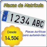 Placas Acr&iacute;licas de Matr&iacute;cula para Veh&iacute;culos