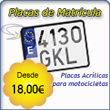 Placa Acr&iacute;lica de Matr&iacute;cula para Motocicletas