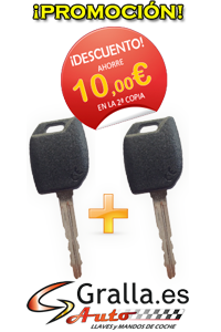 Promocion 10&euro; de descuento al realizar 2 copias de la misma llave codificada